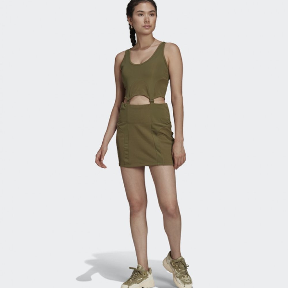 Adidas Always Original Rib Two-In-One sleeveless athletic utility dress